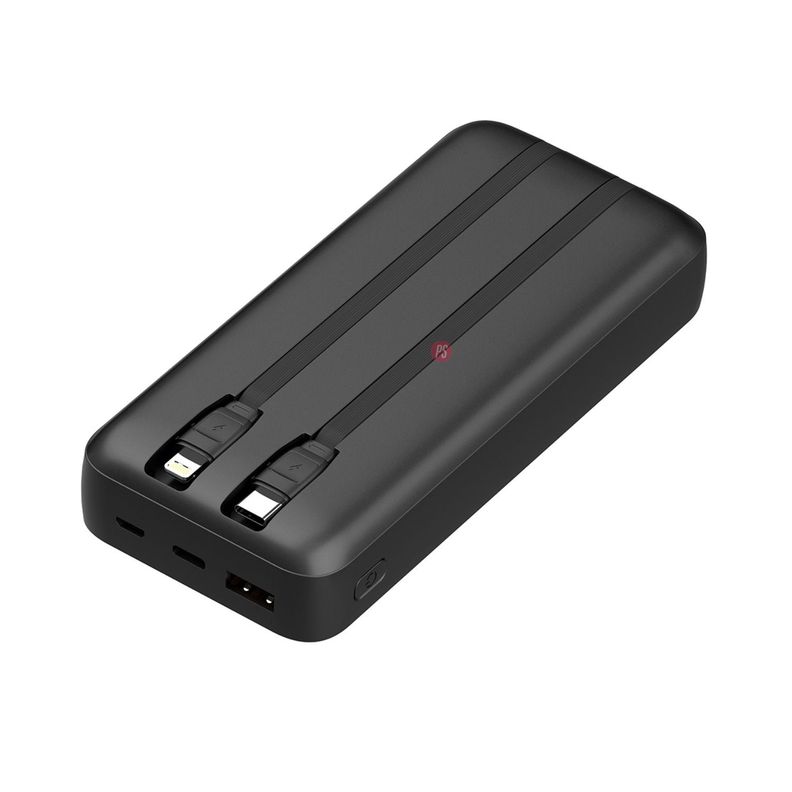 Power Bank 20000mAh 22.5W + 2 Cables Incluidos Negro - PS-1