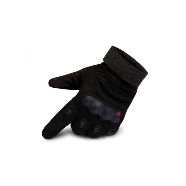 Guantes Para Moto De Cuero Color Negro - Ps-1