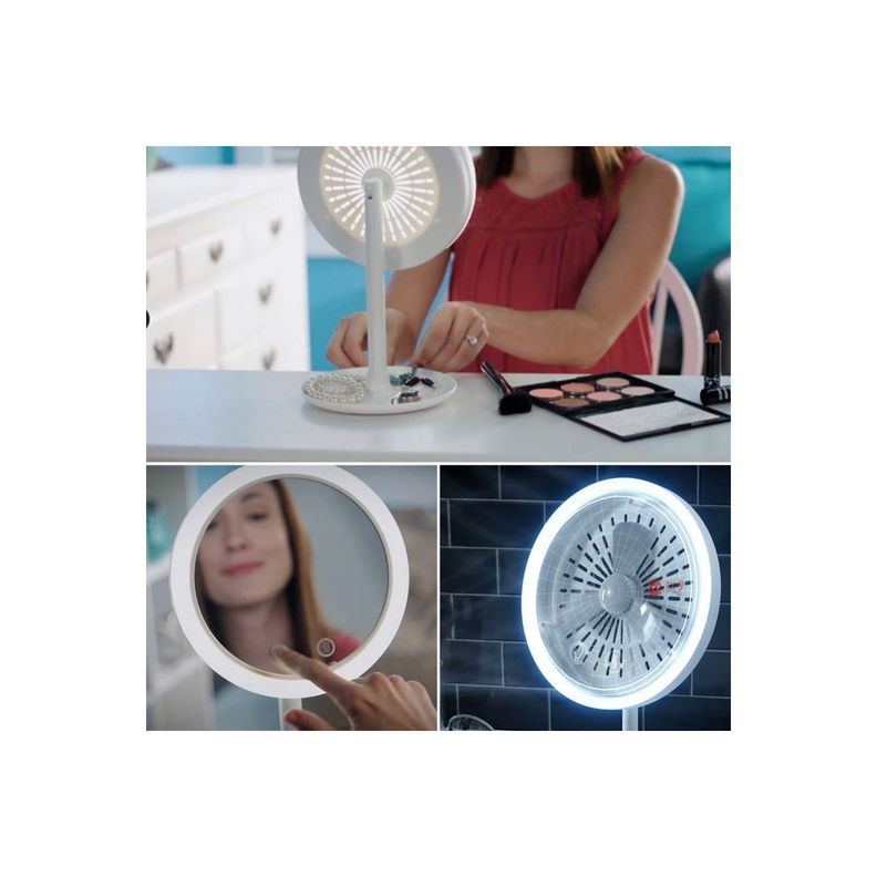 Espejo 5x Para Maquillaje Con Luz Led Y Ventilador - PuntoStore-2