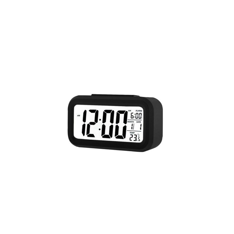 Reloj Despertador Pantalla Lcd Fecha Y Calendario Negro - Ps-0