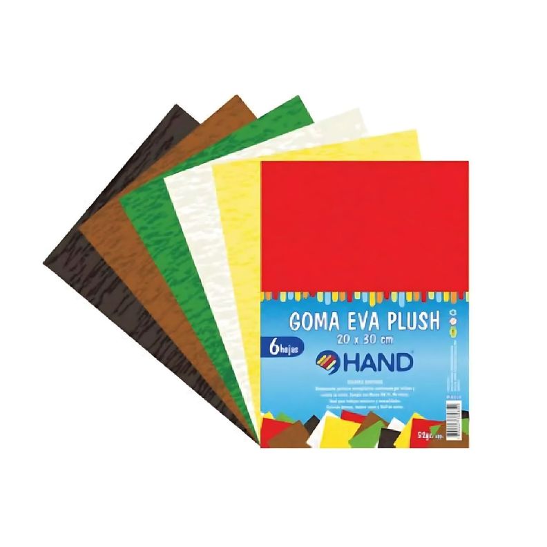 Pack 60 Hojas Goma Eva Plush 20x30cms Colores - PS Blanco