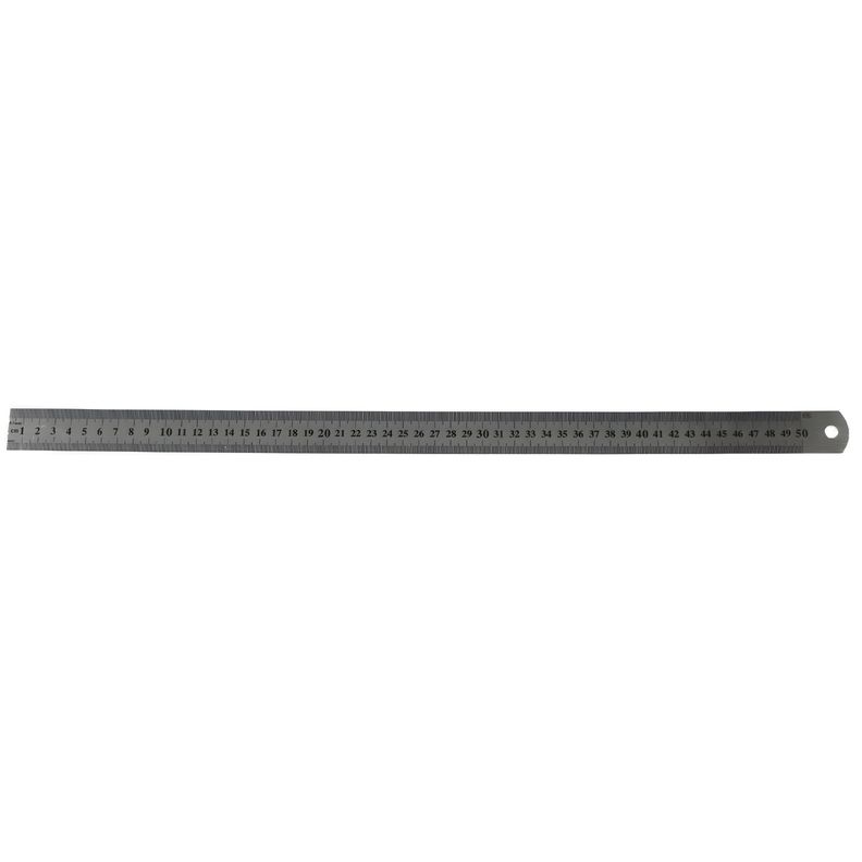Regla Metalica 50 cm con Funda Plastica Protectora PS Gris