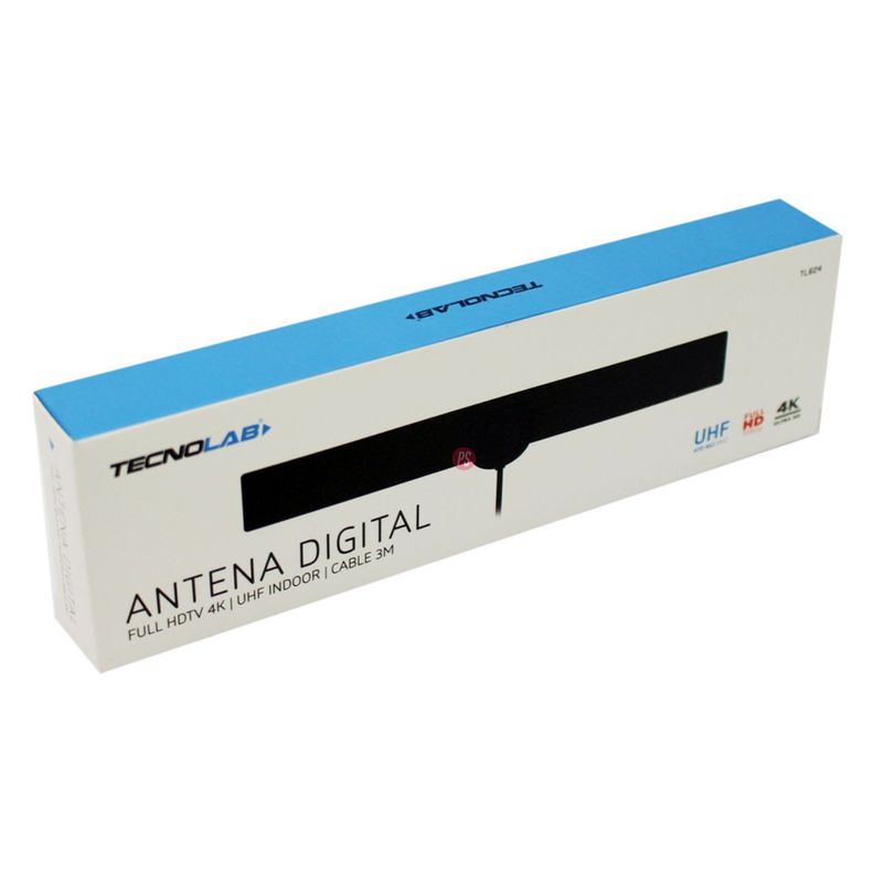 Antena Digital TV 25dB Larga Con Amplificador Y Cable 3m - PS-2