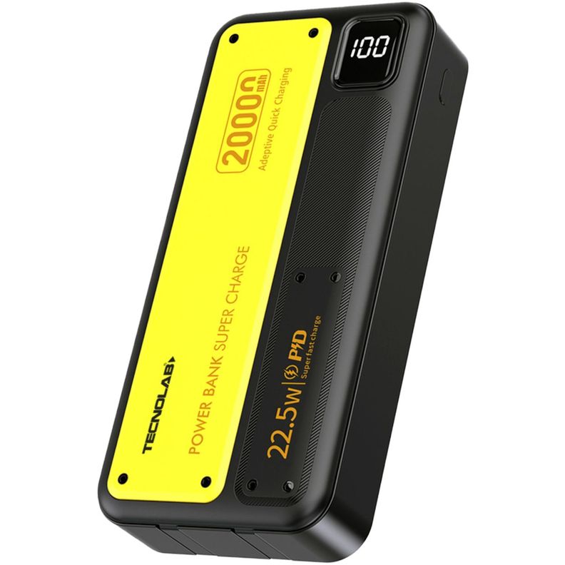 Power Bank 20000mAh 22.5W Pantalla LED Negro/Amarillo - PS-0