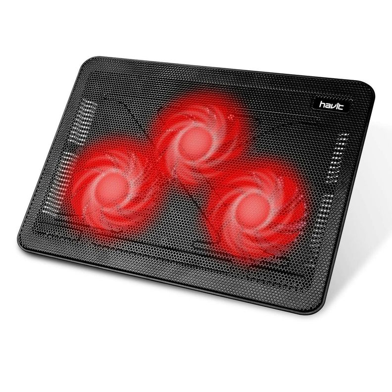Base 3 Ventiladores Notebook Gamer Led Rojo - Ps-0