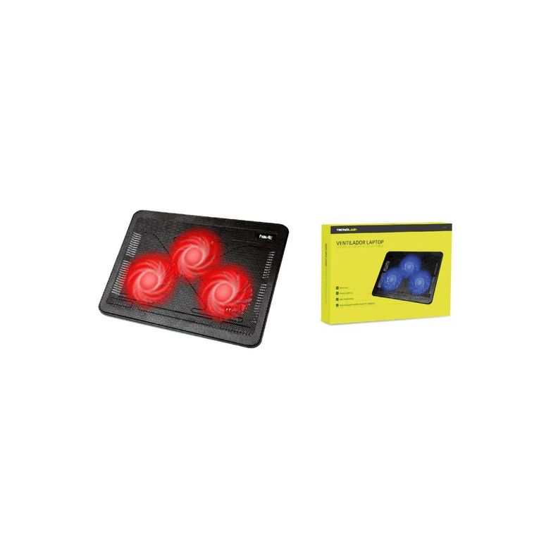 Base 3 Ventiladores Notebook Gamer Led Rojo - Ps-1