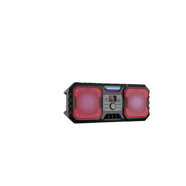Parlante Bluetooth Iluminacion Rojo Portatil - PuntoStore Negro