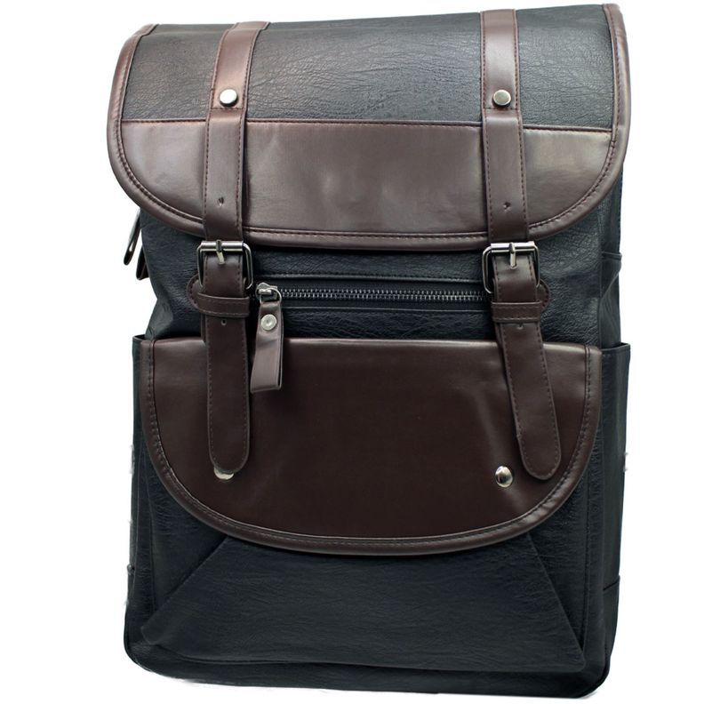 Mochila Vintage Unisex Tipo Cuero Negra - PS-0