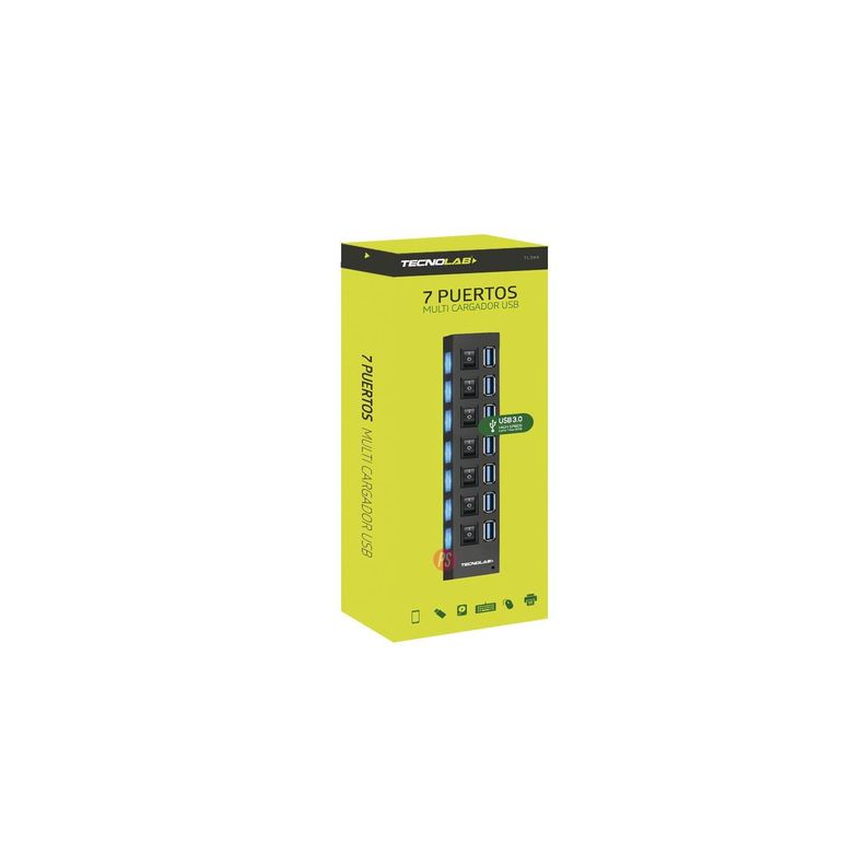 Hub 3.0 Usb 7 Puertos Con Interruptores Independientes - PS-2