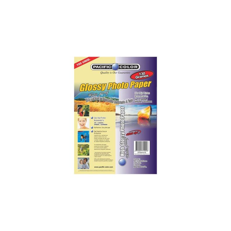100 Hojas Papel Fotográfico Glossy 130grs A4 - PuntoStore-0