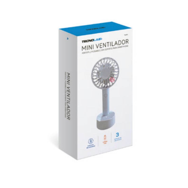 Mini Ventilador De Mano Recargable 500mAh Blanco - PS-2
