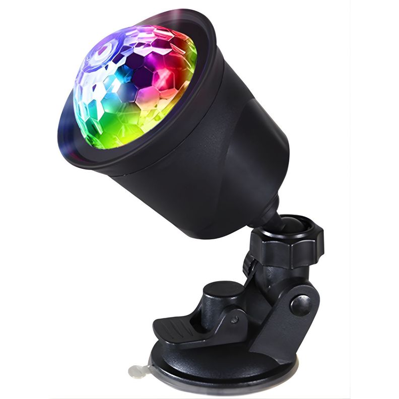 Luz Disco RGB Auto Sensor Musica USB C Recargable PS Negro