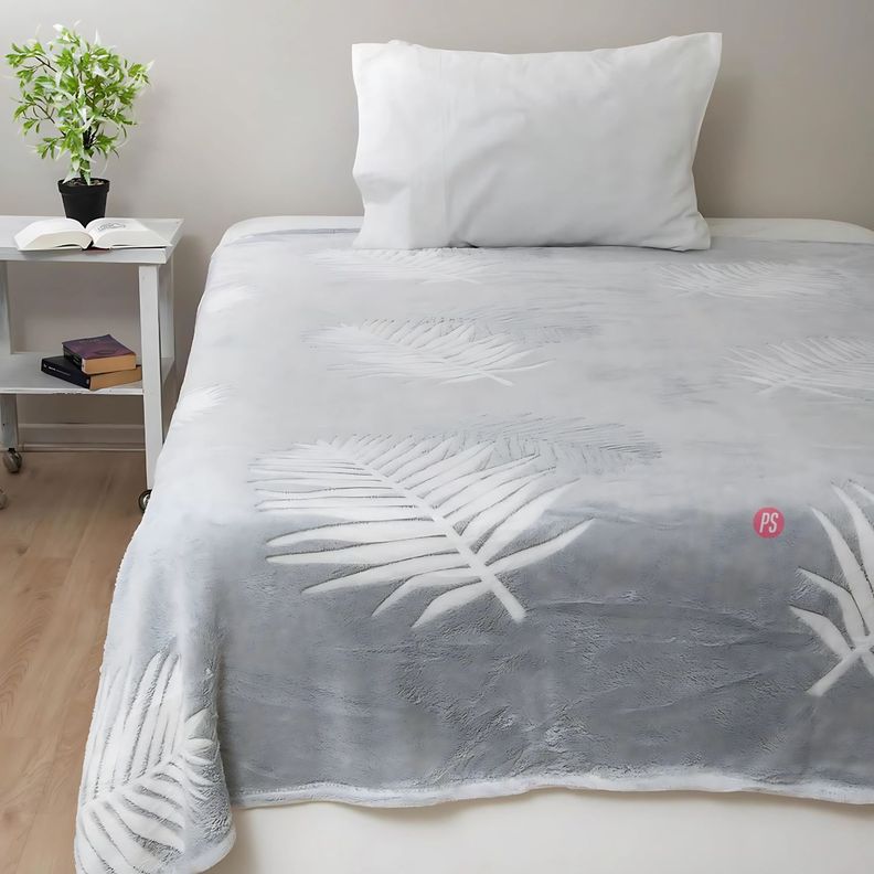 Frazada Flannel Mali 2 Plazas Tonos Grises Doral - PS-1