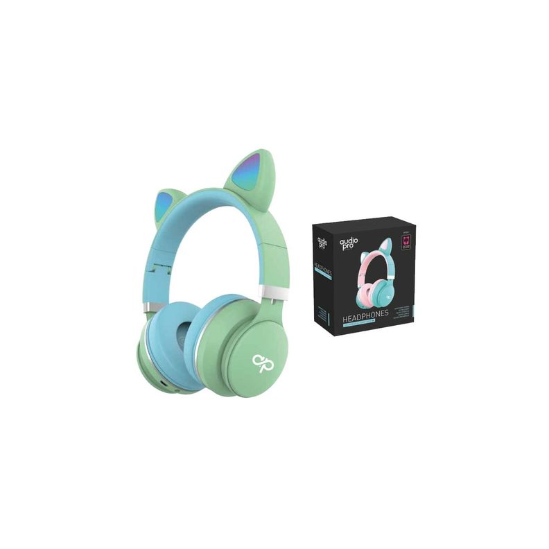 Audífonos Niños Bluetooh Orejas Led Verde - Puntostore-1