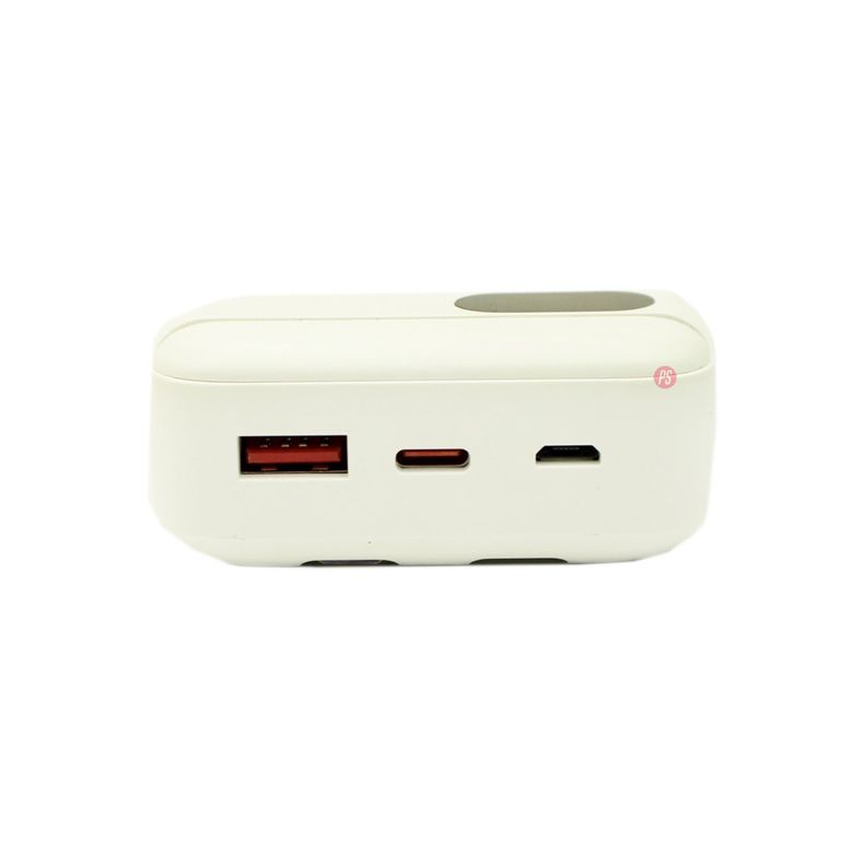 Power Bank 20000mAh 22.5W LED Display + Cables Blanco - PS-1