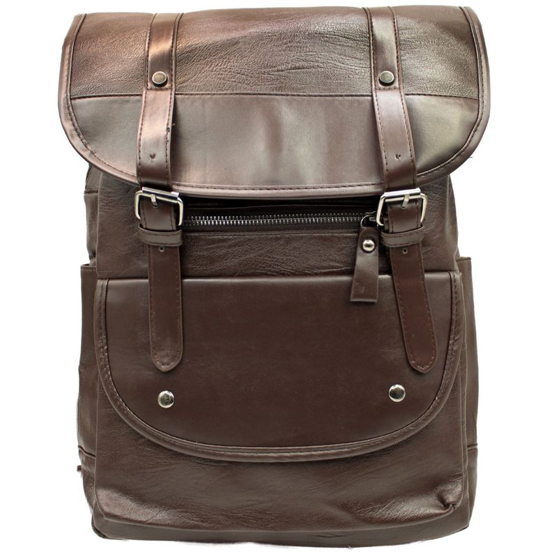 Mochila Vintage Unisex Tipo Cuero Café - PS-0