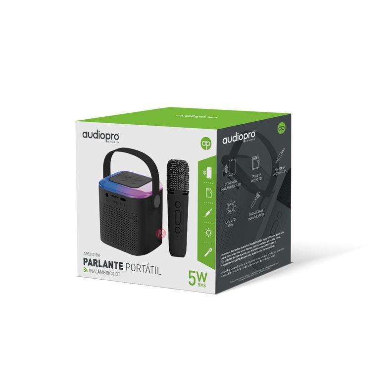 Parlante Karaoke Bluetooth Con Micrófono Ap Negro - PS-1