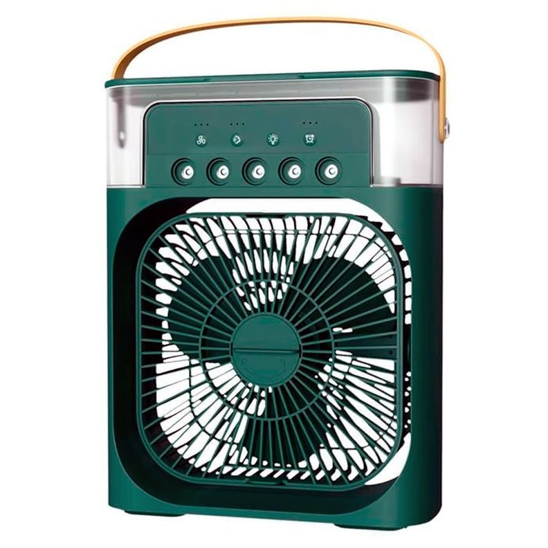 Ventilador Usb Portátil Led Con Rociador Verde - PS-0