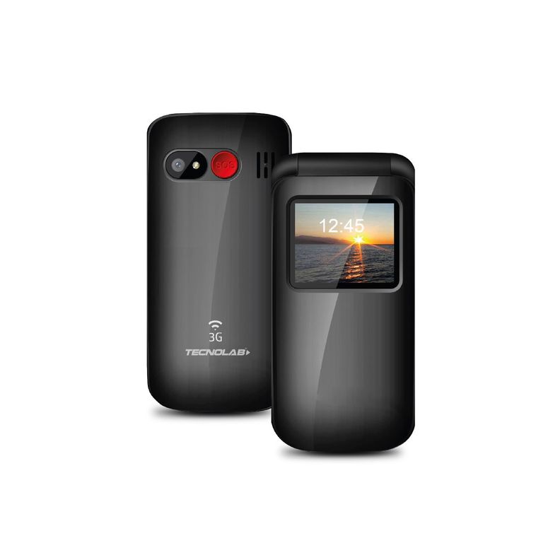 Celular Senior Adulto Mayor Modelo Almeja Color Negro - PuntoStore-1