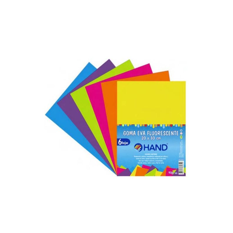 Pack 60 Hojas Goma Eva Fluorescente 20x30cms Colores - PS-0