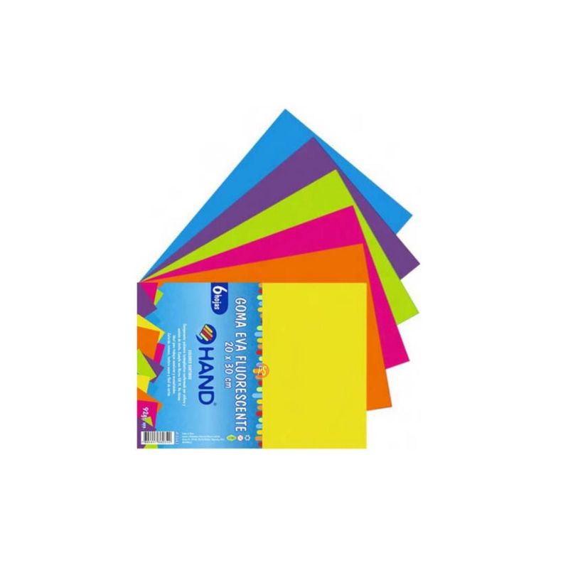 Pack 60 Hojas Goma Eva Fluorescente 20x30cms Colores - PS-1