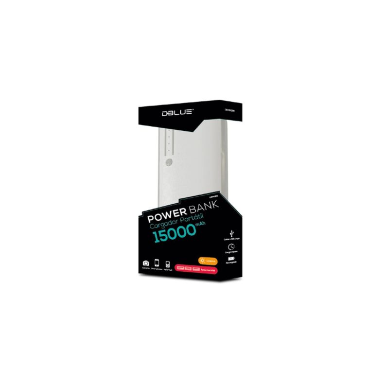 Batería Power Bank 15000Mah 3 Usb Blanco - PuntoStore-3