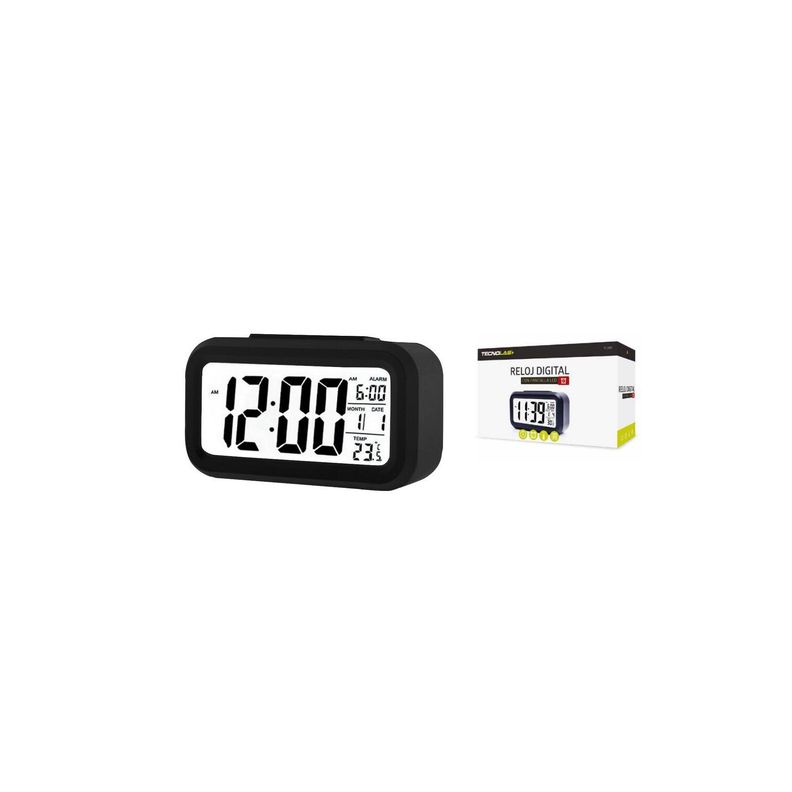 Reloj Despertador - Fecha, Calendario Color Negro - Ps-1