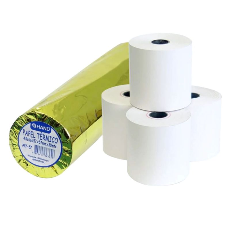 Pack 4 Rollos Papel Térmico 57mm x 30mt - PS-0