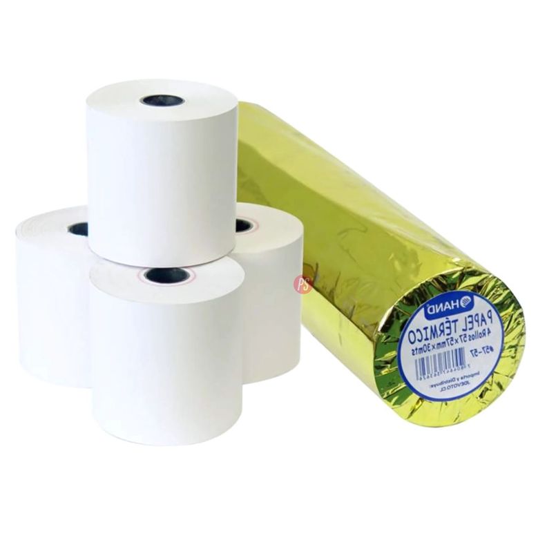 Pack 4 Rollos Papel Térmico 57mm x 30mt - PS-1