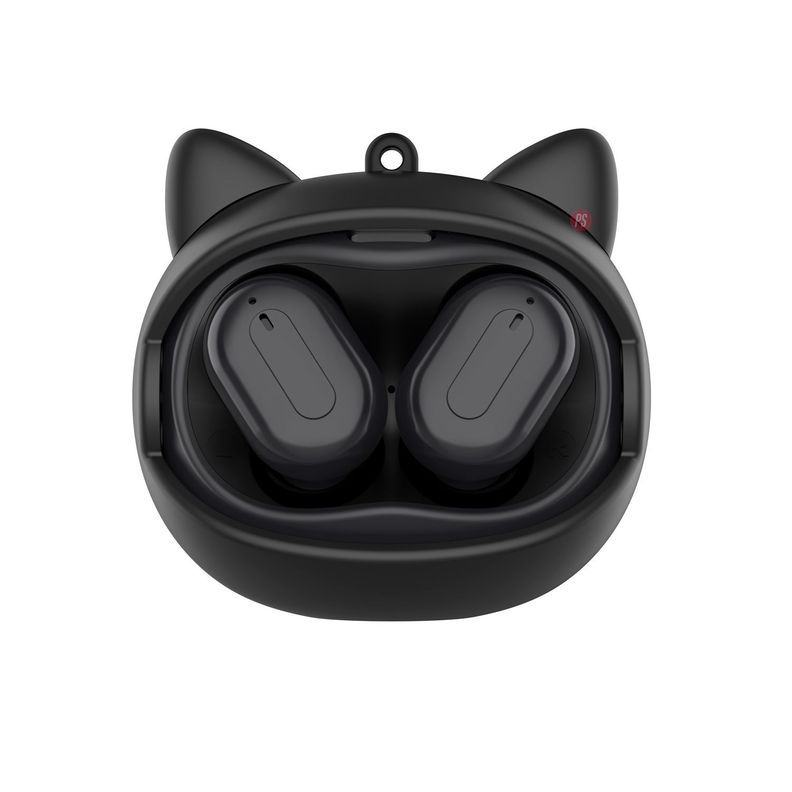 Audífonos Bluetooth Con Caras Seleccionables Gato Negro - PS-4