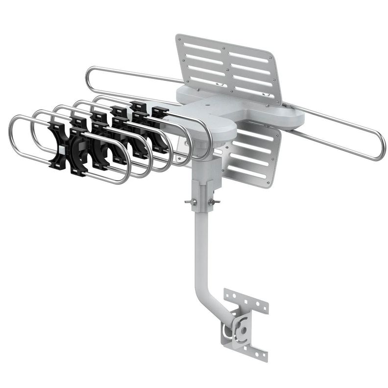 Antena TV Con Motor 360 Grados VHF UHF HD con Control PS Gris