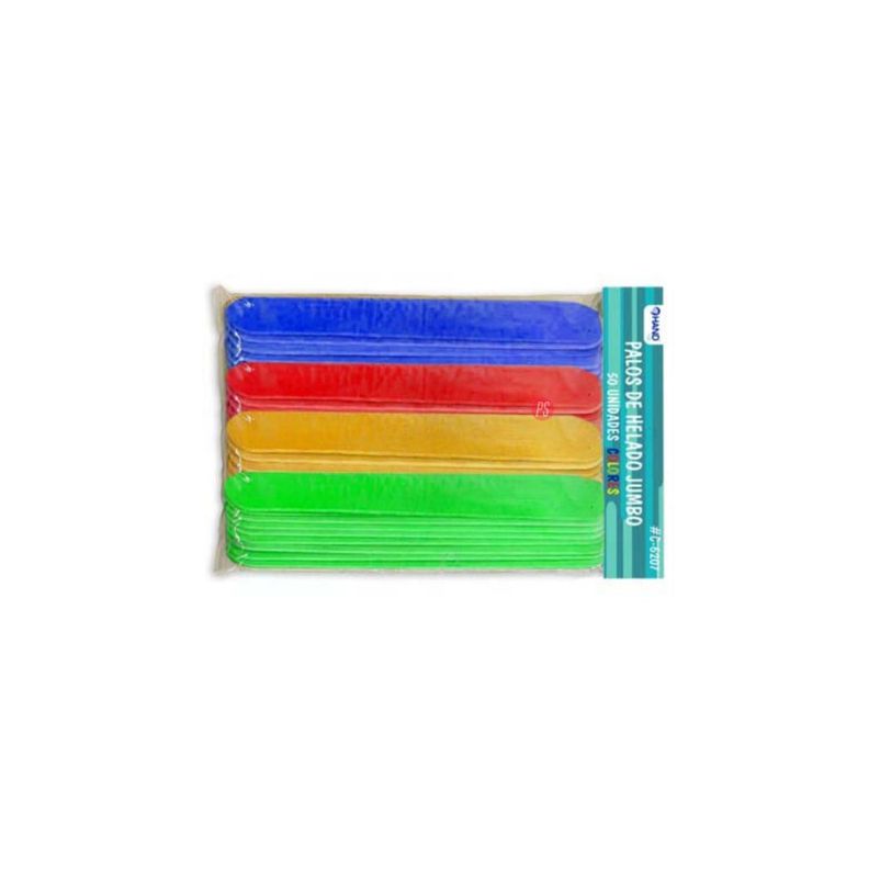 Palos De Helado Jumbo Colores 50 Unidades - PS-1