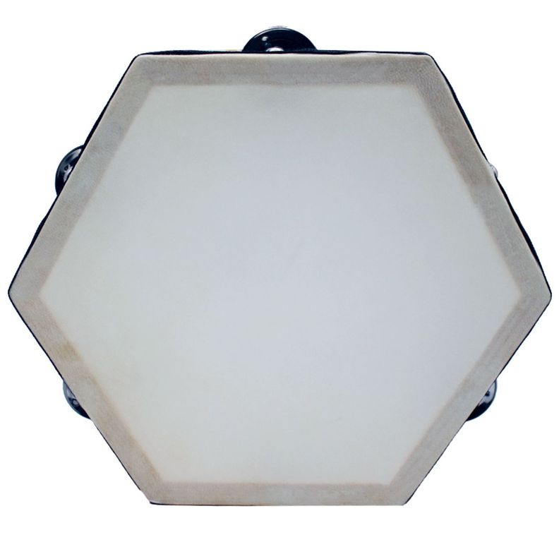 Pandero Hexagonal 8 Pulgadas Madera - PS