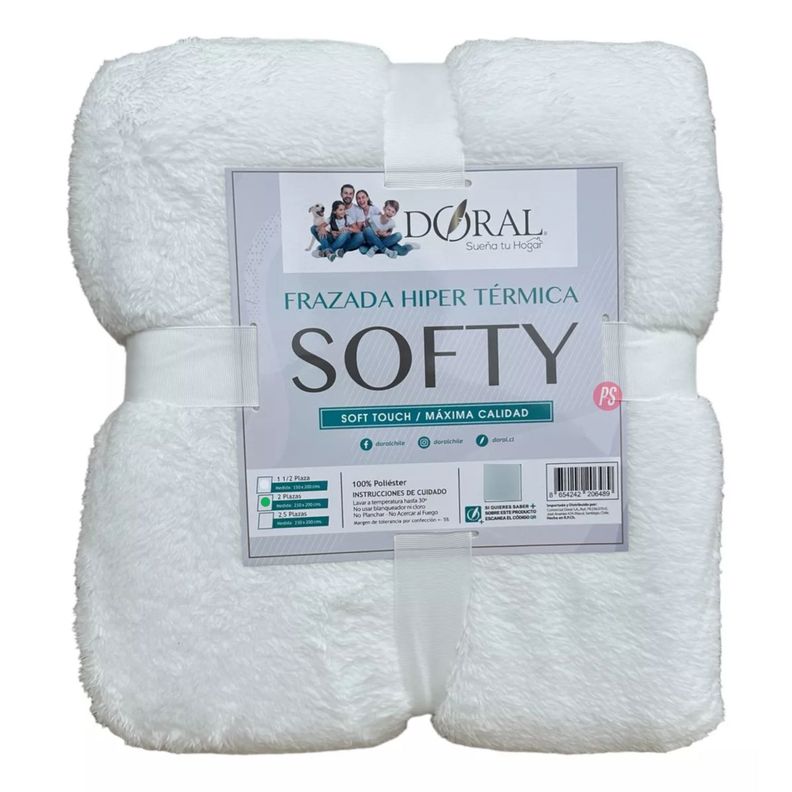 Frazada Softy Lisa 2 Plazas Colores Claros - PS-3