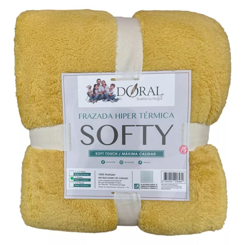 Frazada Softy Lisa 2 Plazas Colores Claros - PS-4