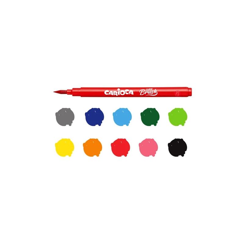 Plumones Super Brush 10 Colores Carioca - PS-2