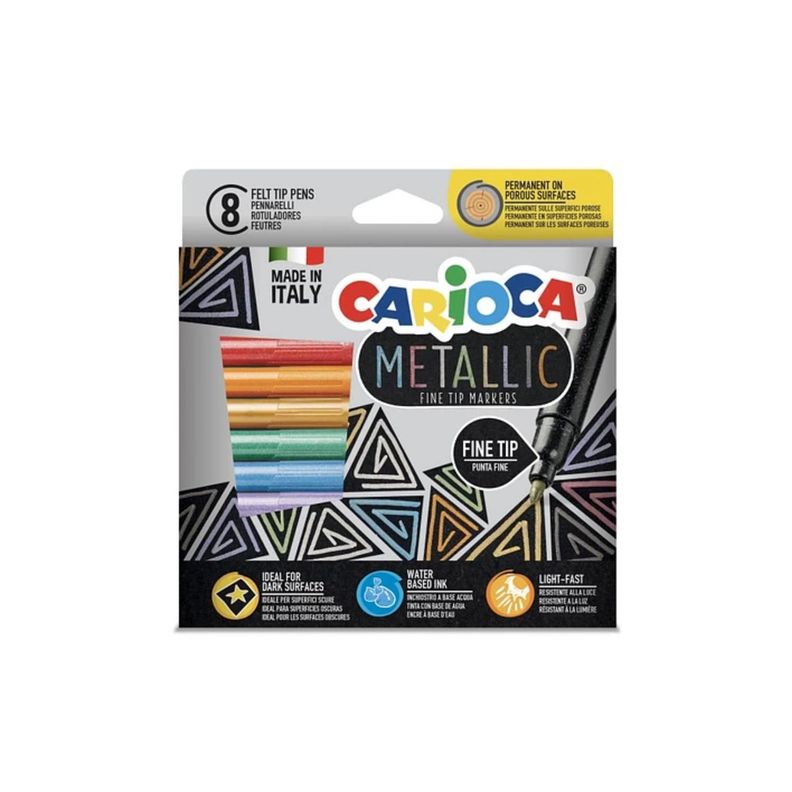 Plumones Metallic Punta Fina 8 Colores Carioca - PS-0
