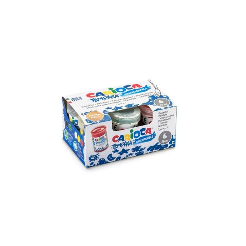 Tempera Frascos 6 Colores 25ml Carioca - PS-0