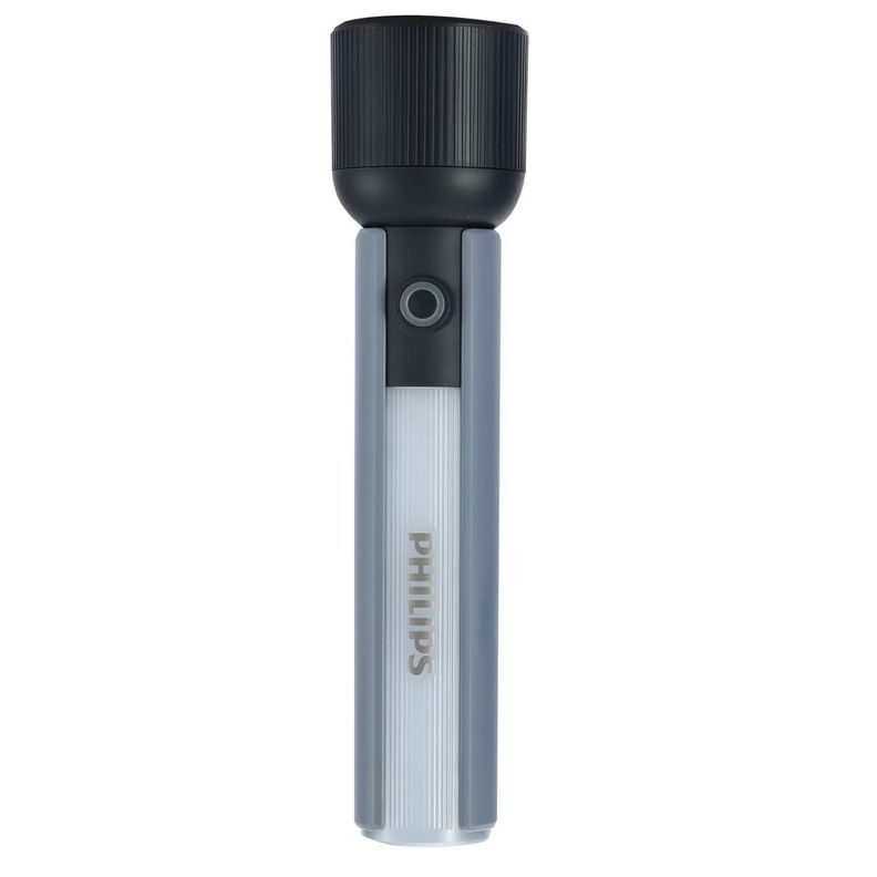 Linterna Recargable Philips Multifuncion LED Zoom USB C PS Gris