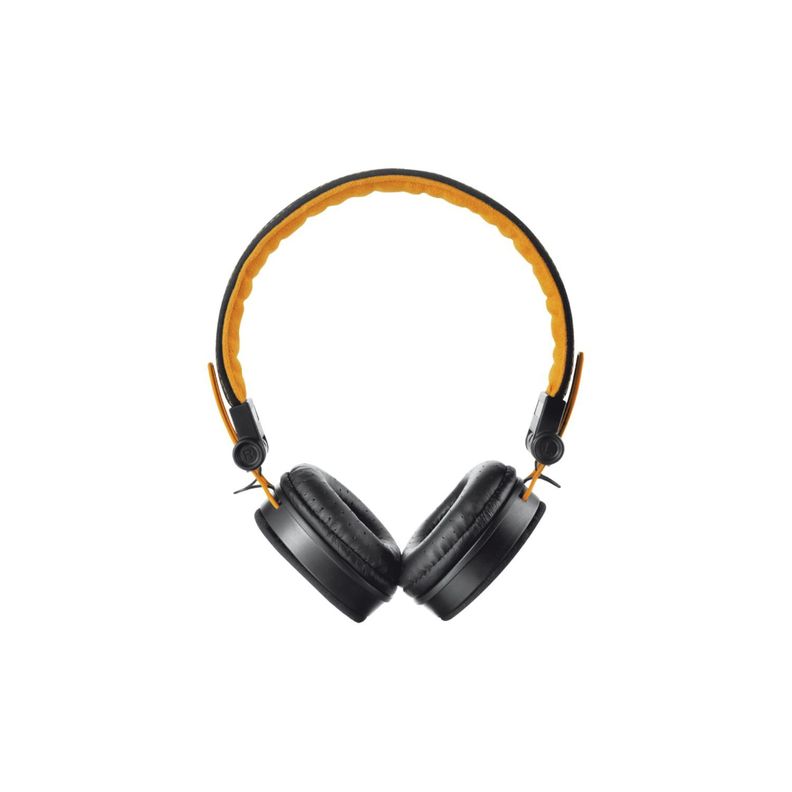 Audífonos Diseño Urbano 3.5mm Fyber Negro Con Naranjo - PuntoStore-1