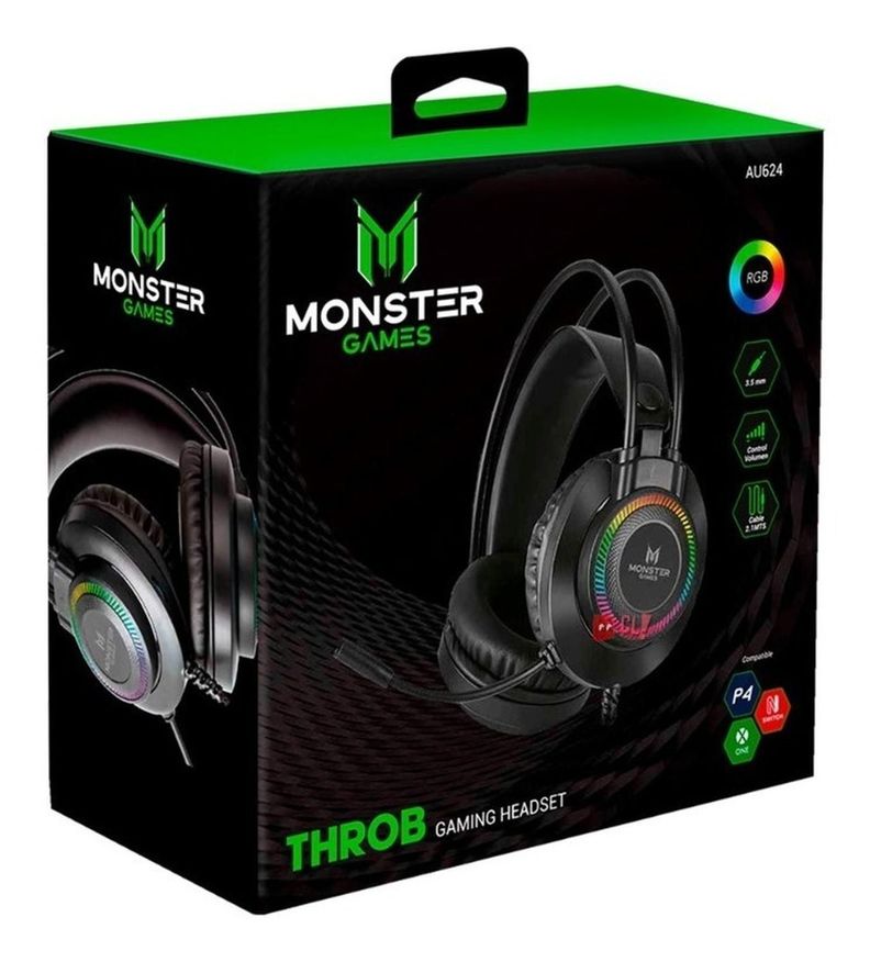 Audífonos Gamer Monster Throb Rgb - Ps-2