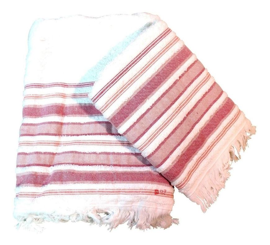 Juego De Dos Toallas Turcas Rosa/blanco B&b Kitchen - Ps-1