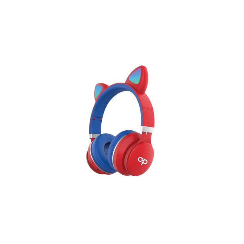 Audífonos Niños Bluetooh Orejas Led Rojo - Puntostore-0