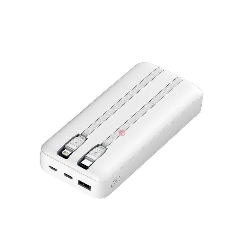 Power Bank 20000mAh 22.5W + 2 Cables Incluidos Blanco - PS-1