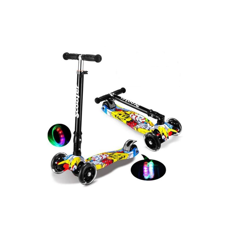Scooter Aluminio De 4 Ruedas Ilumindas Diseño - PS-1
