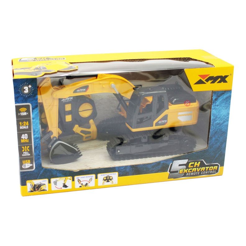 Maquina Excavadora Juguete RC Con Luz Escala 1:24 - PS-2