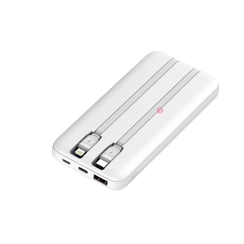 Power Bank 10000mAh 22.5W + 2 Cables Incluidos Blanco - PS-1