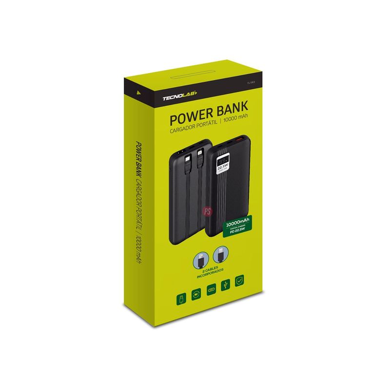 Power Bank 10000mAh 22.5W + 2 Cables Incluidos Blanco - PS-2