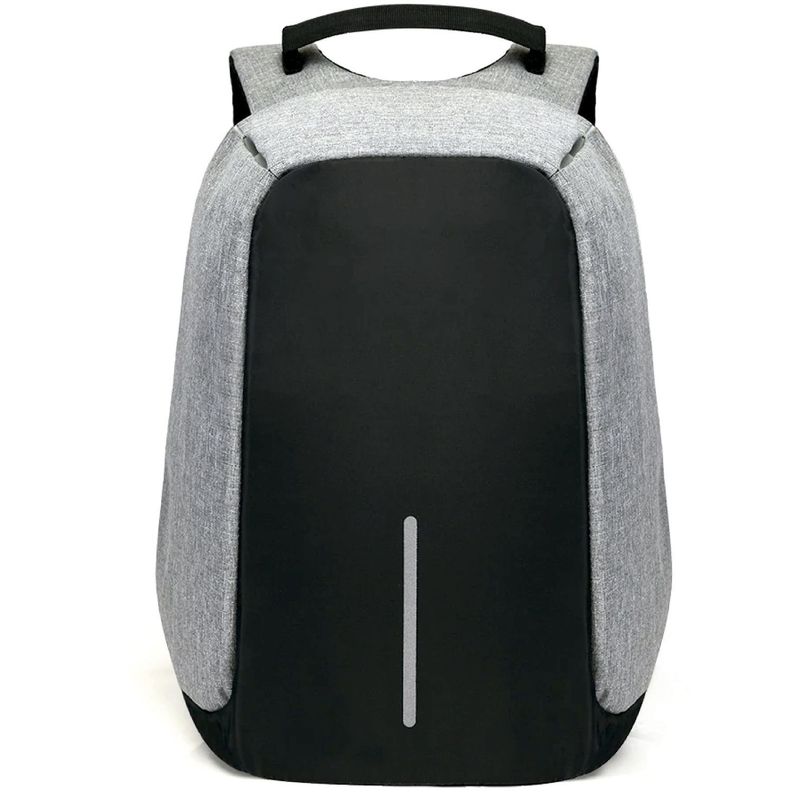 Mochila Antirrobo Impermeable Usb Color Gris - Ps-0