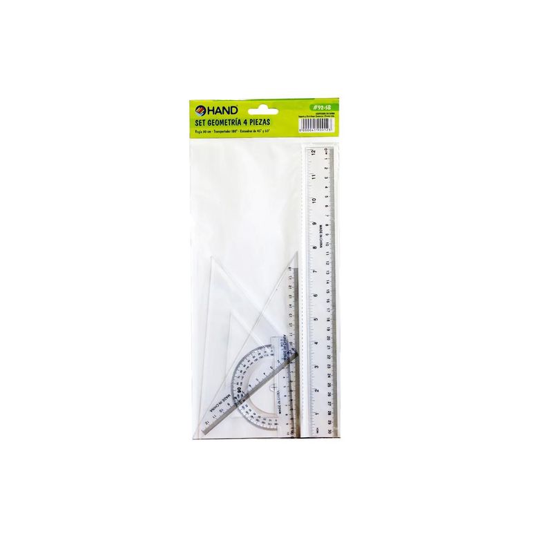 Set Geometría Regla 30cms + Transportador Y 2 Escuadras - Ps-0